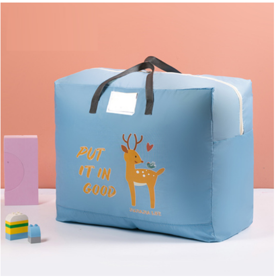 Hot Recommended Oxford Cloth Organizing Bag (Light Blue Little Elk) (medium size 55L: length 52*width 25*height 42cm)