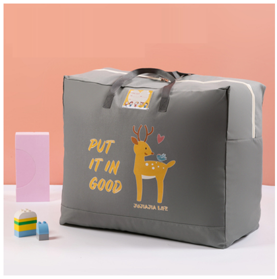 Popular Oxford cloth organizing bag (thick Oxford cloth-light gray elk) (large size 88L: length 60*width 29*height 50cm)