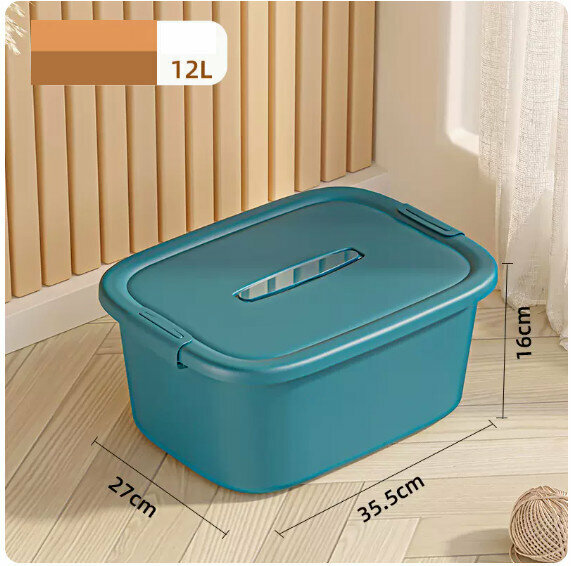 Hot push plastic storage box [Deep Sea Blue-Large]