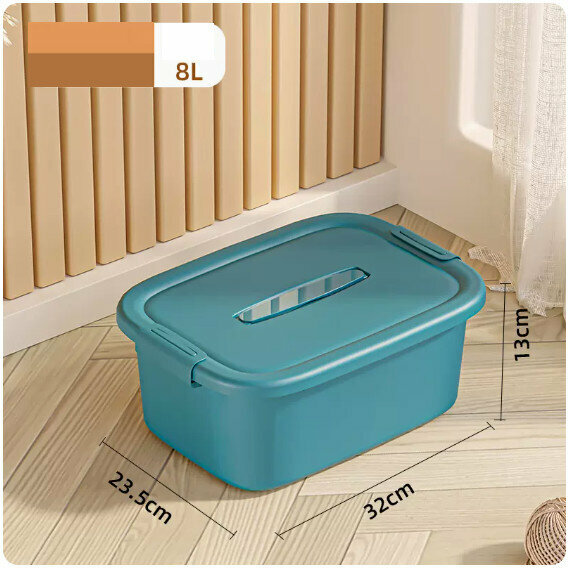 Hot push plastic storage box [Deep Sea Blue-Medium]