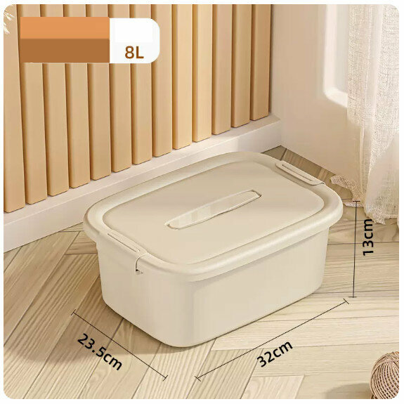 Hot Push Plastic Storage Box [Ivory White-Medium]
