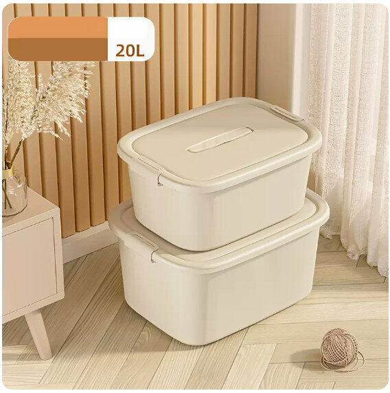 Hot Push Plastic Storage Box [Ivory White (Medium + Large)]