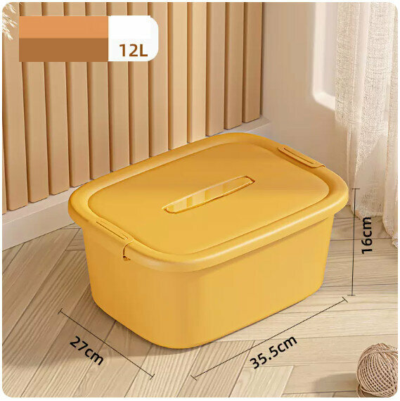 Hot Push Plastic Storage Box [Sunset Yellow-Large]
