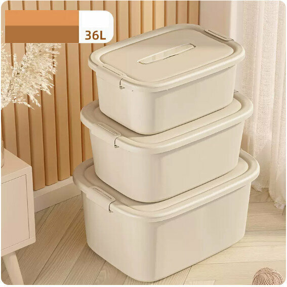 Hot Push Plastic Storage Box [Ivory White (Medium + Large + Extra Large)]