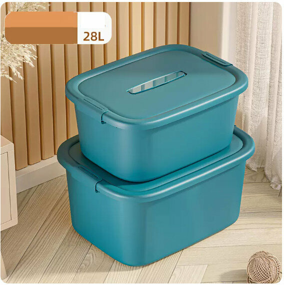 Hot Push Plastic Storage Box [Deep Sea Blue (Medium + Large + Extra Large)]