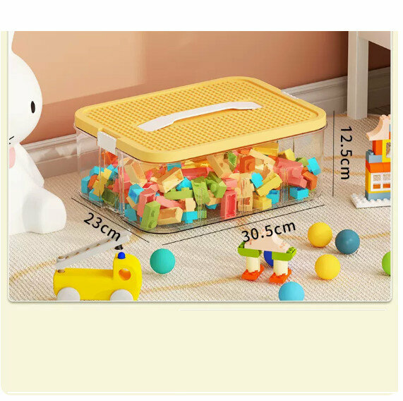 Hot push plastic storage box [(no divisions) lemon yellow layer]