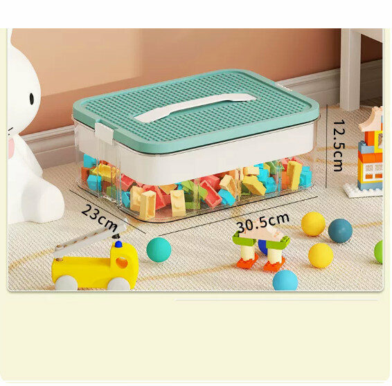 Hot push plastic storage box [(with partition and inner box) olive green one layer]