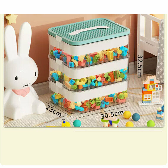 Hot push plastic storage box [(with partition and inner box) olive green three layers]