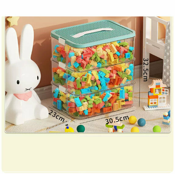Hot push plastic storage box [(no divisions) olive green three layers]