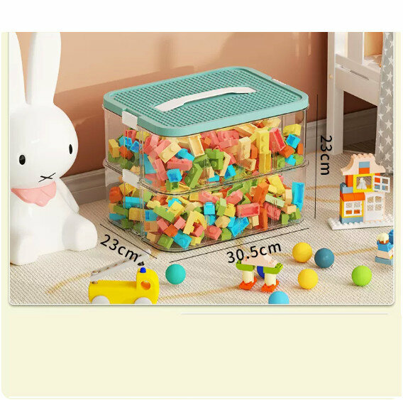 Hot push plastic storage box [(undivided) olive green two layers]