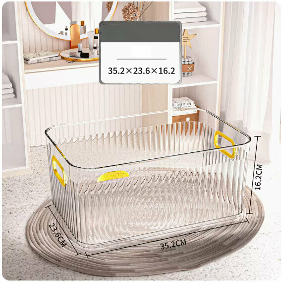 Hot-recommended acrylic storage box [Transparent Gold-No Cover (Tall Large Size)]