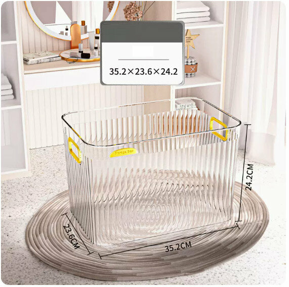 Hot Recommended Acrylic Storage Box [Transparent Gold-No Cover (Big Mac)]