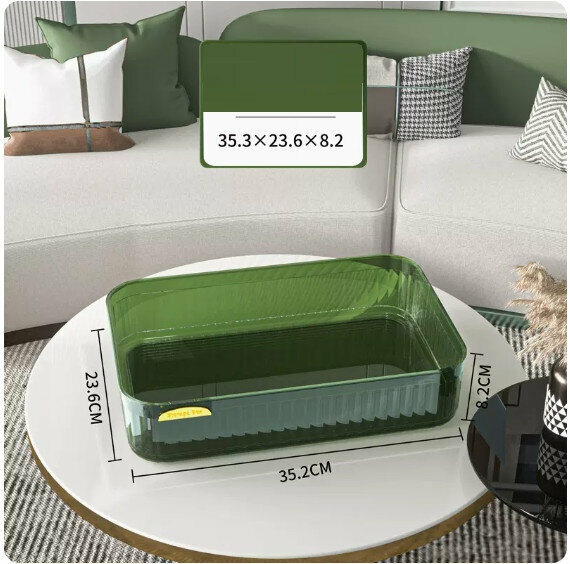 Hot recommended acrylic storage box [dark green gold-without lid (short large size)]