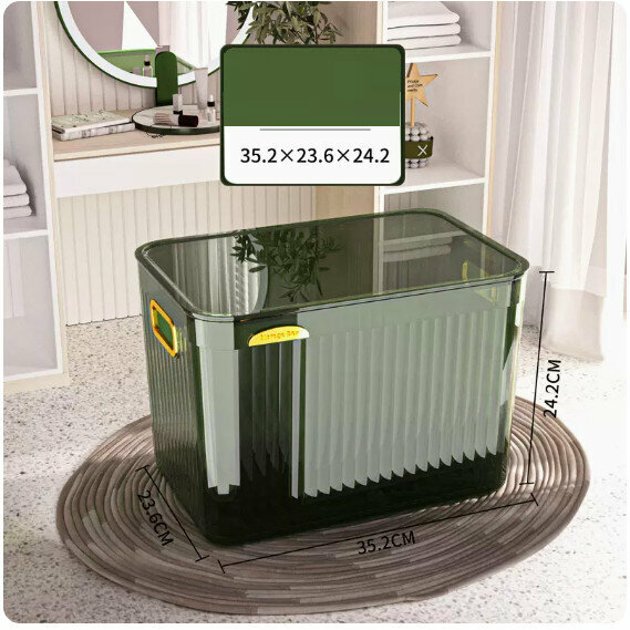 Hot recommended acrylic storage box [dark green gold-with lid (Big Mac)]