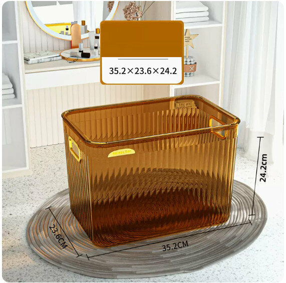 Hot Recommended Acrylic Storage Box [Amber Gold-With Lid (Big Mac)]
