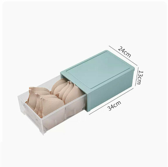 Hot push drawer storage box [Nordic blue (large size without grid)]