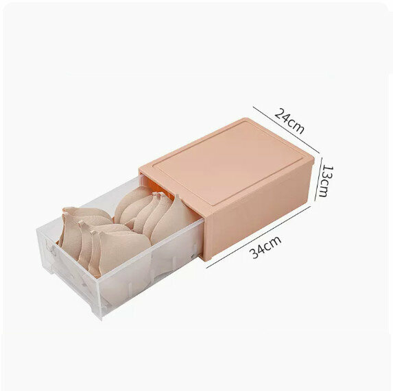 Hot push drawer storage box [Nordic pink (large size without grid)]