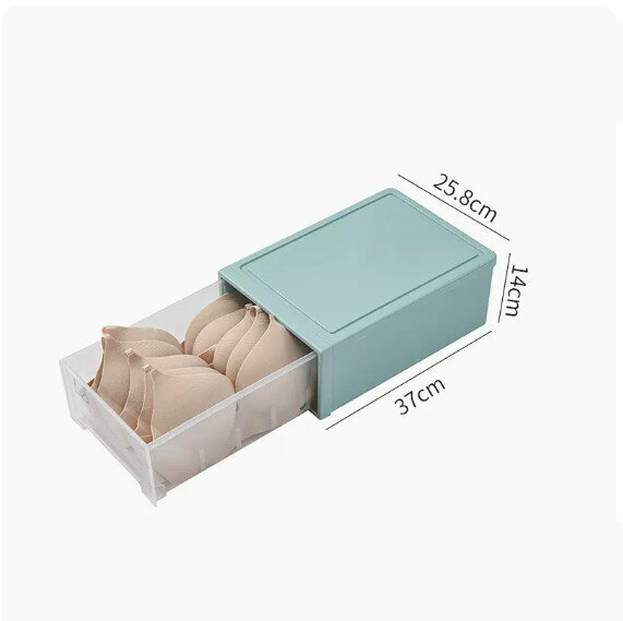 Hot Push Drawer Storage Box [Nordic Blue (Extra Large No Grid)]