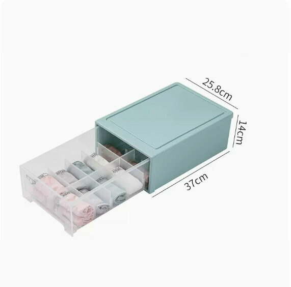 Hot Push Drawer Storage Box [Nordic Blue (Extra Large 10 Compartments)]