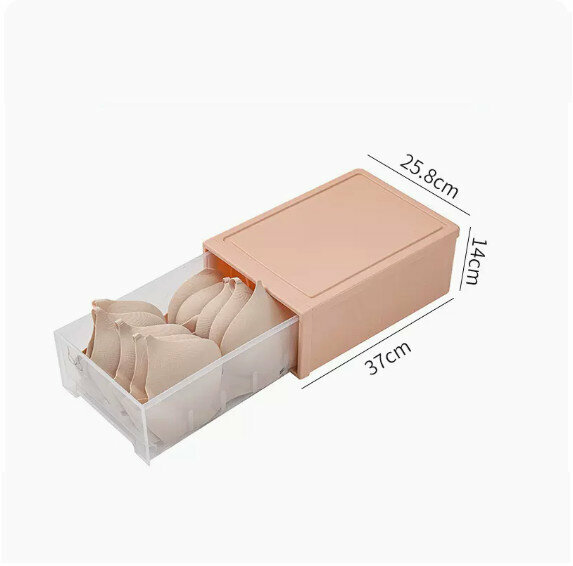 Hot Push Drawer Storage Box [Nordic Pink (Extra Large No Grid)]