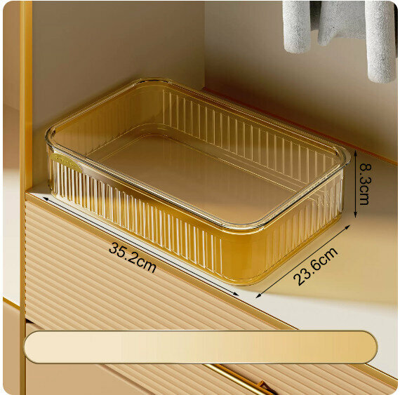 Hot-recommended underwear storage box [(with lid and no grid - amber gold) stacked storage with lid and dustproof]