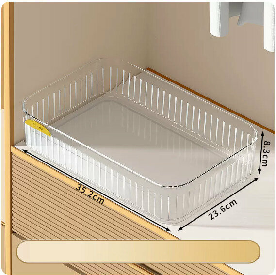 Hot-recommended underwear storage box [(no cover, no grid - transparent gold) stacked storage with cover and dustproof]