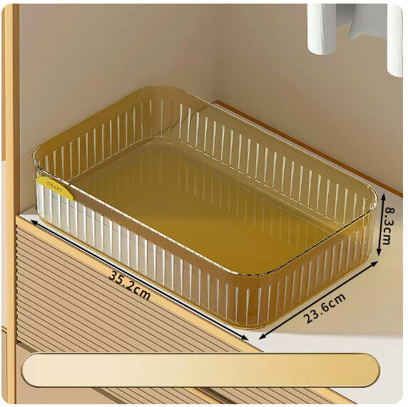 Hot-recommended underwear storage box [(no lid, no grid - amber gold)) stacked storage with lid and dustproof]