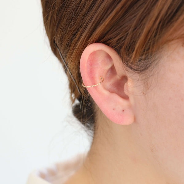 【me.luxe】K10金球麻花耳骨夾/戒指