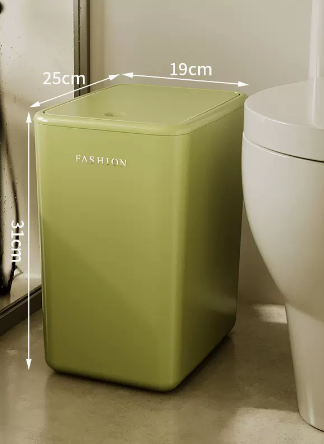 熱推家用大容量按壓帶蓋垃圾桶(荳蔻綠)(尺寸:15L-19*25*31CM)