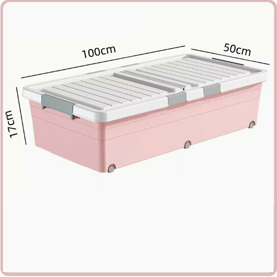 Hot Push Drawer Organizer [Sakura Pink Medium Model (100*50*17) Six Locks + Double Opening Cover]