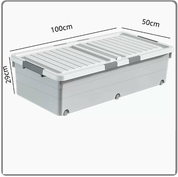 Hot Push Drawer Organizer [Misty Gray Tall Style (100*50*29)] Six Locks + Double Opening Lid]