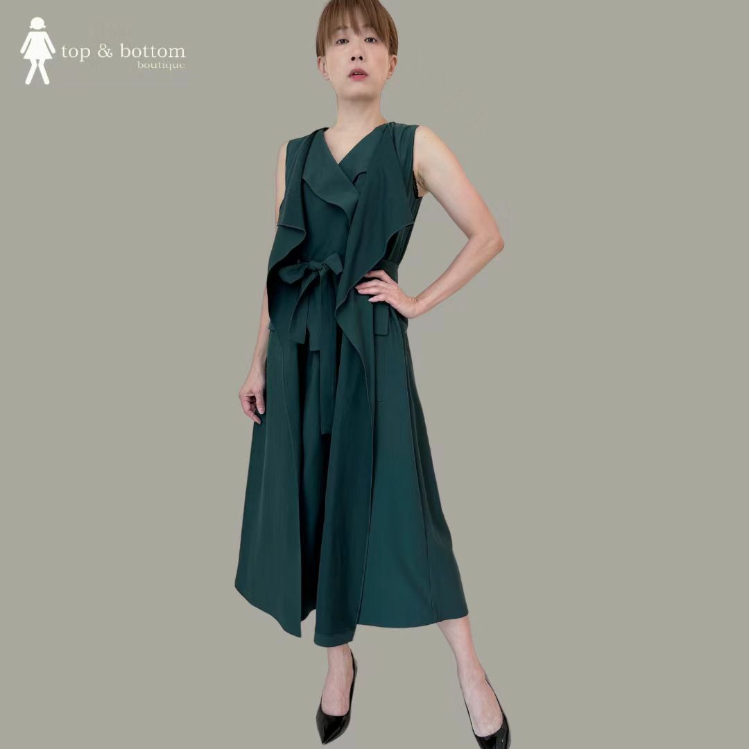 SLEEVELESS VESTED LONG DRESS