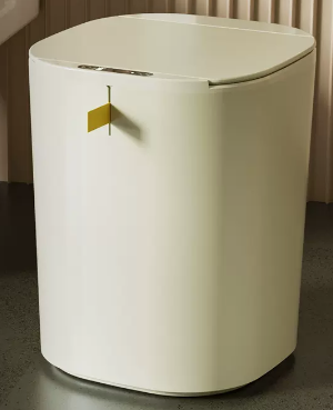 熱推家用智能感應垃圾桶(奶油白-電池款)(尺寸:21L-23*23*36CM)