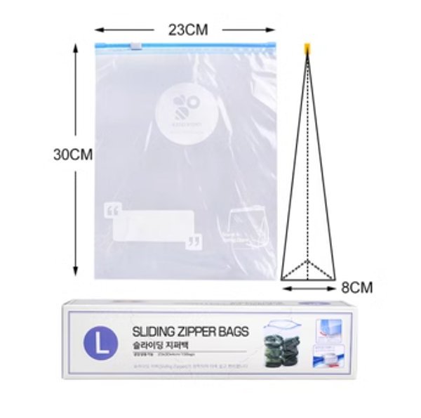 Hot push zipper bag (transparent [L] 15 pieces)