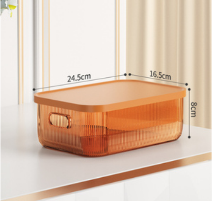 Hot recommended transparent desktop storage box (agate yellow small size)
