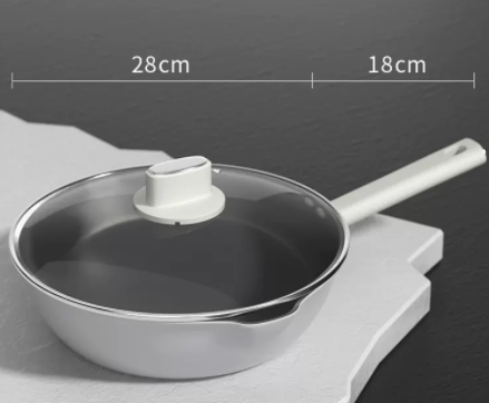 Hotly recommended medical stone non-stick pan, no oil fume flat bottom frying pan for induction cooker (technical gray) 28CM