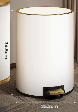 熱推不銹鋼腳踏式垃圾桶(白金)(尺寸:13L-25.2*34.5CM)