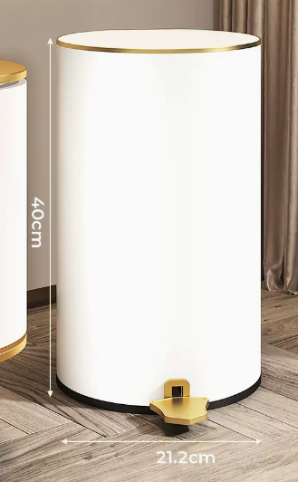 熱推不銹鋼腳踏式垃圾桶(加高白金)(尺寸:13L-40*21.2CM)