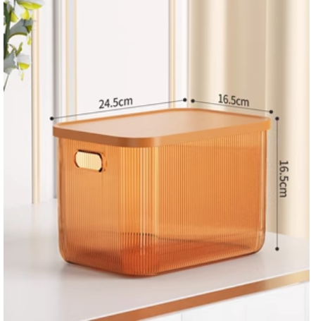 Hot recommended transparent desktop storage box (agate yellow medium size)