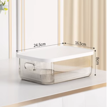Hot recommended transparent desktop storage box (glass white small size)