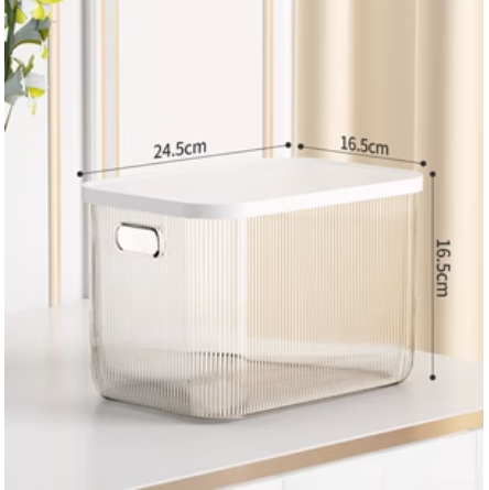 Hot recommended transparent desktop storage box (glass white medium size)