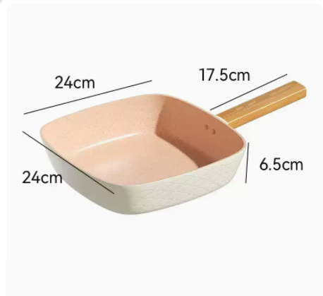 Popular flat bottom non-stick pan square induction cooker gas frying dual-purpose gas induction cooker universal (milk white)