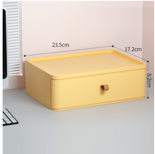 Popular desktop drawer storage box ([Wide Drawer] Mango Yellow-Colorful Series)