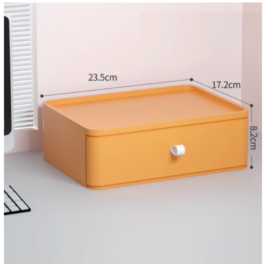Popular desktop drawer storage box ([Wide Drawer] Twilight Orange-Colorful Series)