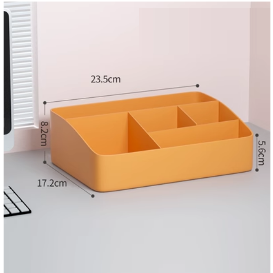 Popular desktop drawer-type storage box ([Wide top box] Twilight Orange-Colorful Series)