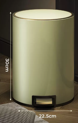 爆款不銹鋼腳踏式垃圾桶(荳蔻綠)(尺寸:8L-30*22.5CM)