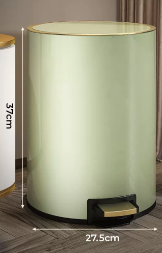爆款不銹鋼腳踏式垃圾桶(荳蔻綠)(尺寸:15L-37*27.5CM)