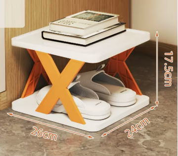 Popular simple splicing multi-layer shoe rack (vibrant orange 2 layers) (size: 26*24*17.5CM)