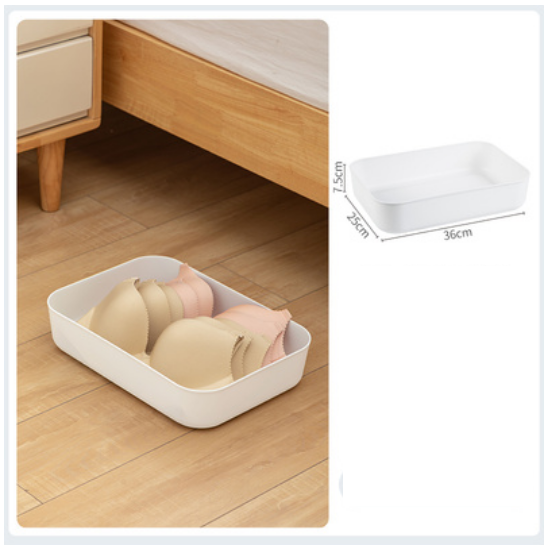 Popular solid color desktop storage box (large white flat model without lid)