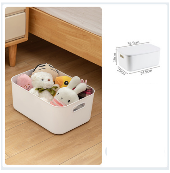 Popular solid color desktop storage box (white tall model without lid)